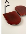 Set of 2 small Hoa Bien red ceramic platters