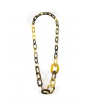 3-size flat oval rings long necklace in hoof