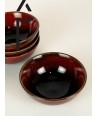 Set of 4 Hoa Bien ceramic bowls - red