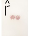 Set of 2 flat earcuffs in two-tone lacquered horn (orange-pink and pink-ivory)