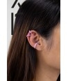 Set of 3 thin pink horn and lacquer earcuffs 10-12-16 mm