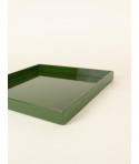 Plateau carré laqué, vert
