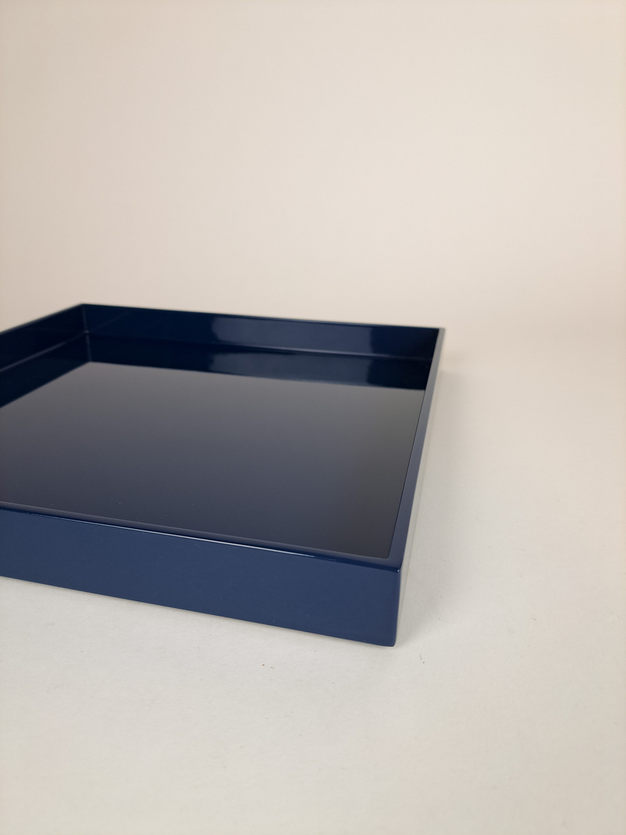 大学生協 割引 Square tray lacquer blue dark with 工芸品