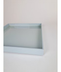 Square tray with light blue lacquer