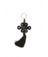 Tibetan longlife symbol key holder in plain black horn