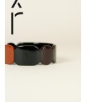 Bracelet 25 Totem en corne noire et laque Kaki