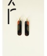 Black horn and khaki lacquer 75 Nymphe hoop earrings.