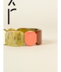 Bracelet 25 Totem en corne blonde et laque Bordeaux