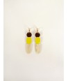 Blond horn and lime lacquer 85 Totem hoop earrings.
