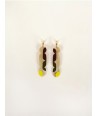 Blond horn and lime lacquer 85 Nymphe hoop earrings.