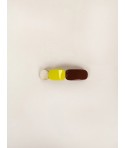 Blond horn and lime lacquer Totem barrette