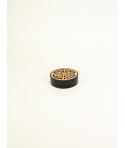 Round stone box with openwork longevity pattern