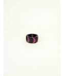 Black horn and fuchsia lacquer bracelet