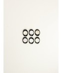 Set de 6 portes couteau/baguettes oeil corne noire et nacre