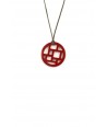 Checkered red lacquered pendant