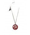 Checkered red lacquered pendant