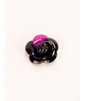 Broche camélia laquée fuchsia