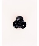 Broche fleur en corne noire unie