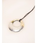 Small silver lacquered irregular pendant