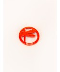 Orange lacquered circled dragonfly brooch