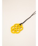 Pendentif fleur laqué jaune