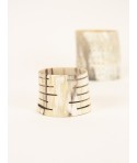 Small striped candle holder marbled blond horn
