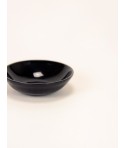 Small round cup in plain black horn