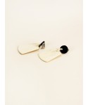 Beaters earrings in blond and black horn