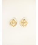 Boucles d'oreilles dentelle de Calais en corne blanche africaine