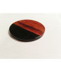 Dessous de verre ronds en corne de buffle noire et bois de rose