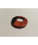 Round flat napkin ring in black horn and red lacquer (set of 6)
