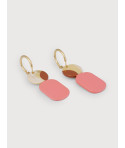 Mini hoops in blonde horn and Bordeaux lacquer