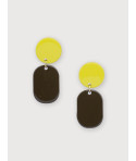 Totem mini hoops clips in blonde horn and lime lacquer