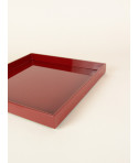 Plateau carré lacqué, rouge