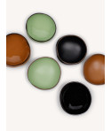 Set de 6 bols laqués 2 Jade 2 Tabac 2 Noir