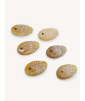 Set de 6 portes-couteaux poisson plat en corne blonde