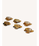Set de 6 portes-couteaux tortue en corne noire africaine