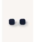 Earrings in horn and metal grey lacquer
