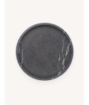 Large round tray Cassiopée in black marble