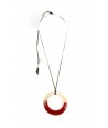 Large red lacquered irregular ring pendant