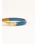 Bracelet jonc bombé gris-bleu