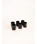 Set of 6 napkin rings in black horn