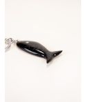 Porte clé Poisson en corne noire unie (lot de 4)