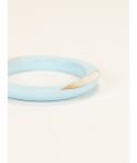 Tu Vi bracelet in wood and mother-of pearl with blue lacquer