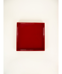 Plateau carré lacqué, rouge vif