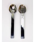 African black horn salad servers