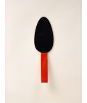 African black horn with red laquer tarte server