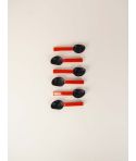 Set of 6 African black horn with red laquer caviar spoon