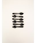 Black buffalo horn leaf spoons (set of 6)