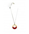 Small red lacquered irregular pendant